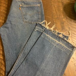 Levi’s 80s Orange Tab 542 Flare Bellbottom Mens Distressed Jeans Made In USA